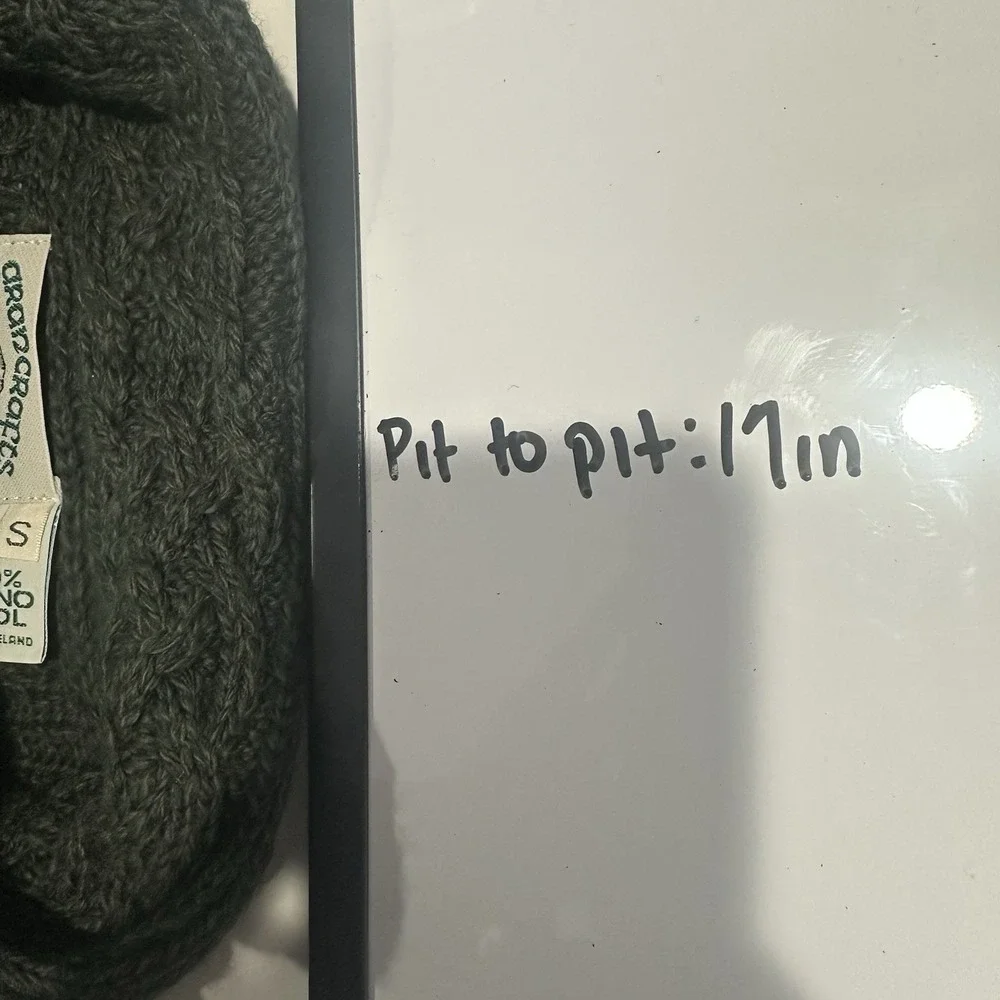 Aran Crafts Women's Cardigan Size Small Green Wool Ireland Cable Knit Fisherman - Picture 10 of 10